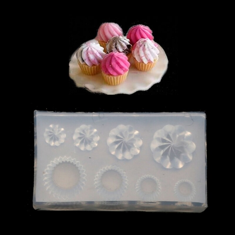 Mini Cupcake Holder Shape Silicone Mold Epoxy Resin Mold 3D Cake Decor Tool gallery