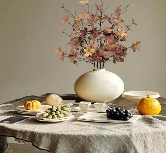 4PCS Artificial Fall Stems 28" Faux Branches with Leaves for Vase Fake Brown gallery