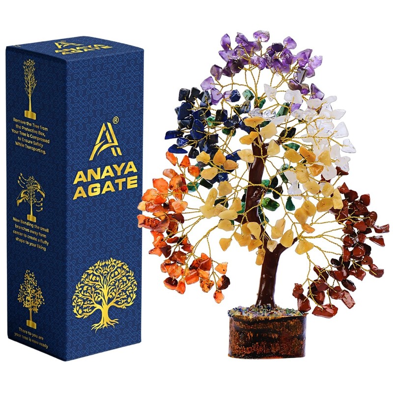 ANAYA Agate 7 Chakra Crystal Tree of Life – Handmade Healing Crystals