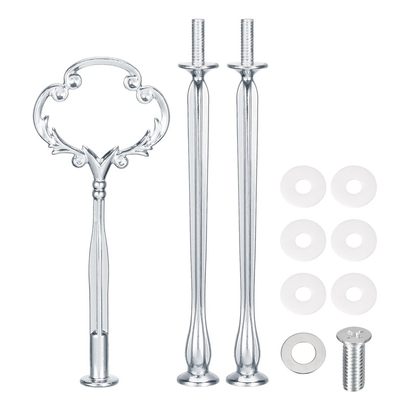 6 Set 3-Tier Cupcake Stand Hardware Fittings for Cake Stand, Crown White