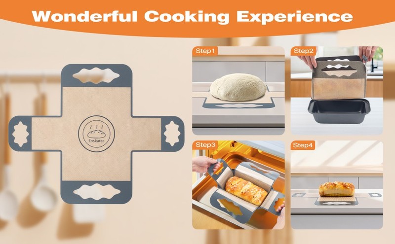 2 Pcs Silicone Bread Loaf Pan Liners, Reusable Food-Grade Silicone Bread Baking gallery