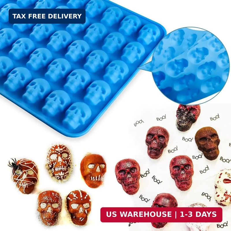 Sidosir 4Pcs Gummy Skull Chocolate Molds, Gummy Skull Candy Molds, Non-stick Sil gallery