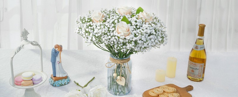 Babys Breath Artificial Flowers, 90 Pcs White Baby Breath Flowers gallery