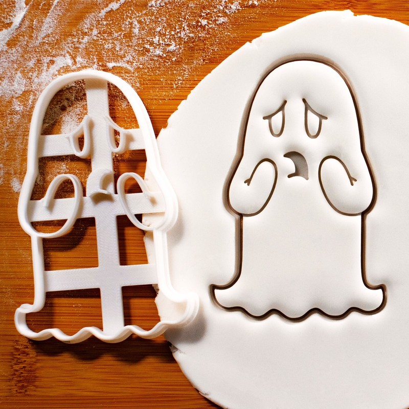 2 Cute Ghost Cookie Cutters Set - Halloween Haunted House spooky trick or treat gallery