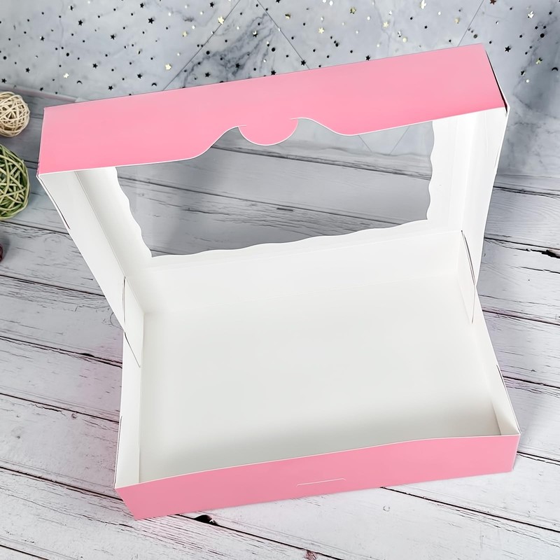 12x8x2.5 Inch Pink Auto Pop Up Bakery Pastry Donut Muffin Cookie Box 15 PCS gallery