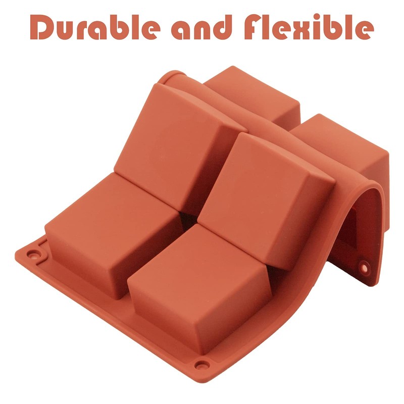 Silicone Brownie Pan, 2 x 2 x 1 Inches, 3 Pcs, 6-Cavity gallery