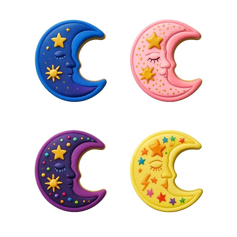 Celestial Moon Cookie Cutter & Stamp 4x2.4" for Baking Fondant Clay Embosser gallery