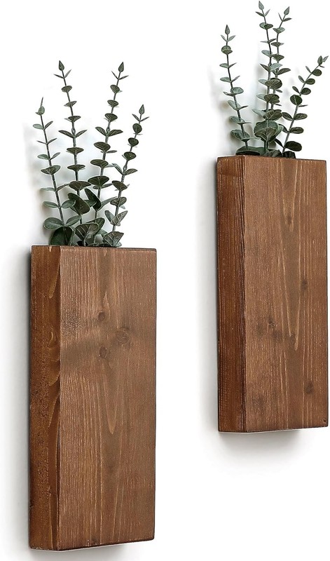 Wooden wall flower pot set, suitable for green plants and dried flowers