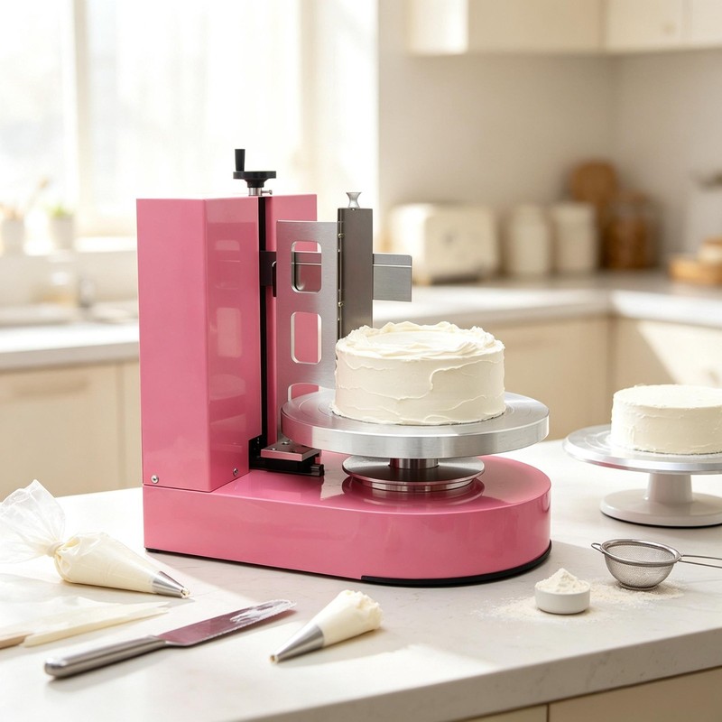 110V Electric 4-12in Cake Cream Coating Spreading Smooth Machine,0-320 RPMSpeed