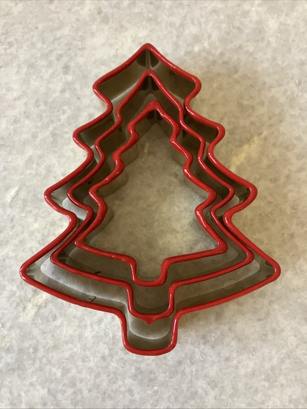 Christmas Tree Cookie Cutters Baking Kitchen Utensils Set Of 3 Festive Holidays