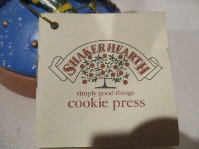 SHAKERHEARTH Cookie Press Snowman w/Recipe Book 3" Cookie Press from 1997 5"T gallery