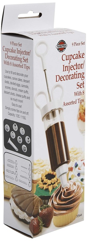 Norpro Cupcake Injector/Decorating Icing Set, 9-Piece One Size, White gallery