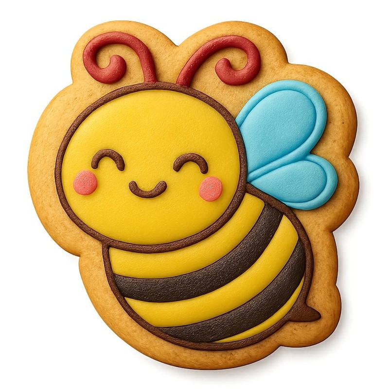 Smiling Chibi Honey Bee Cookie Cutter & Stamp - 4x3.2 gallery