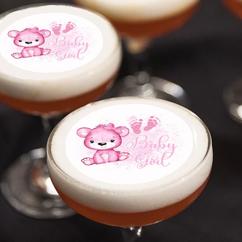 It’s A Girl Baby Shower Edible Cocktail Drink Toppers