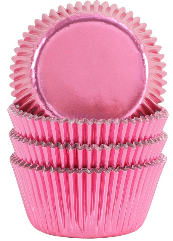 Standard Pink Foil Cupcake Liners Wrappers Baking Cups for Baking 100 Count, …