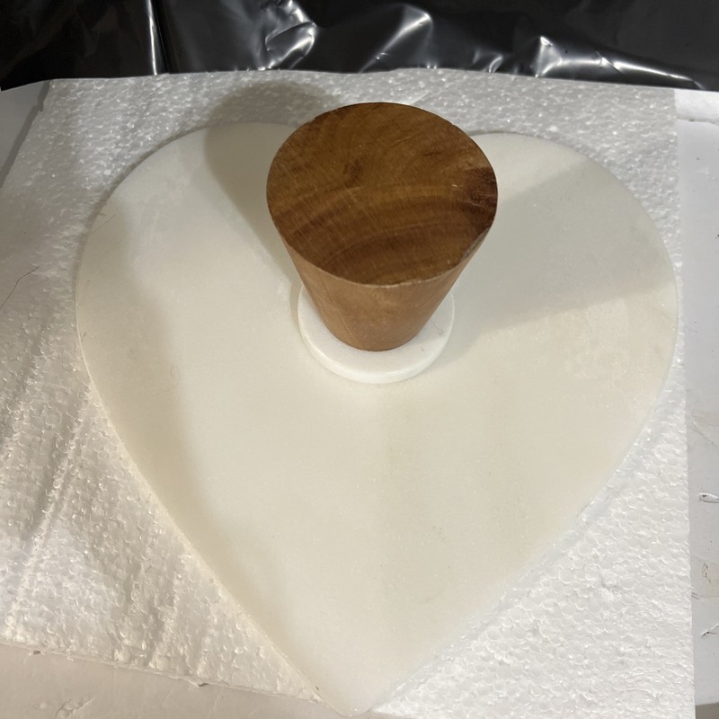 Marble and wood cake stand 10.5” Heart Shaped. Valentines Day Wedding gallery