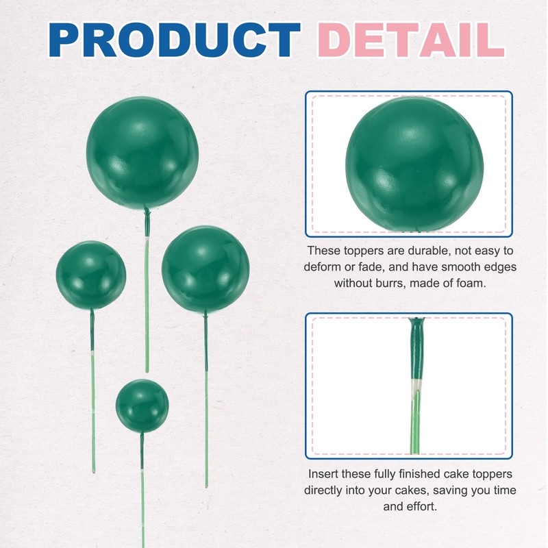32Pcs Foam Balloons, Cupcake Insert Cake Toppers Cakes Decoration, Emerald Green gallery