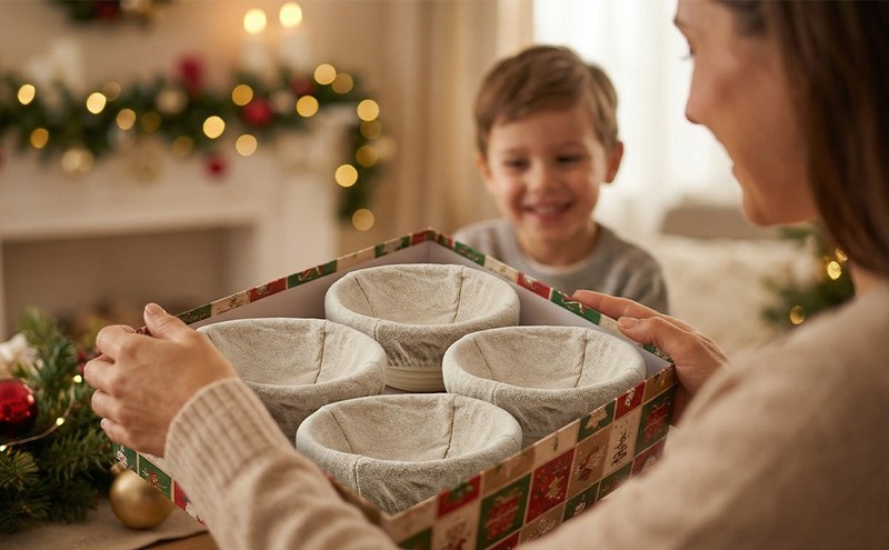 5 Inch Mini Banneton Bread Proofing Basket Set of 4, Easy-Clean Round gallery