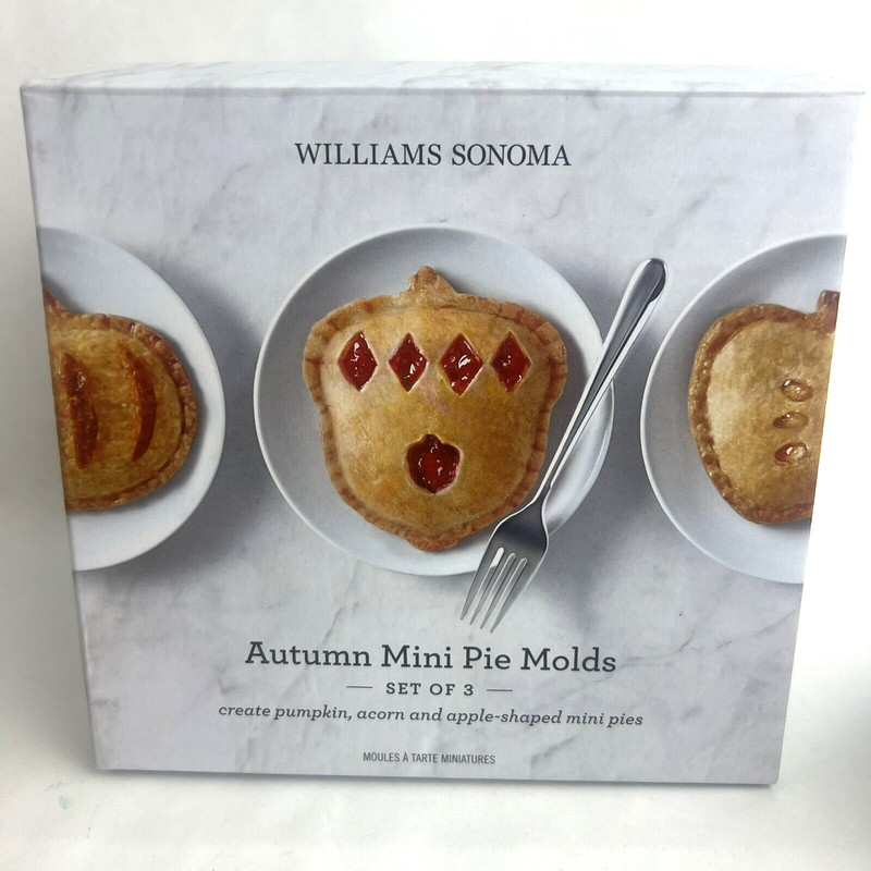 Williams Sonoma Baking Autumn Mini Pies Molds Create Pumpkin Acorn Apple Shapes gallery