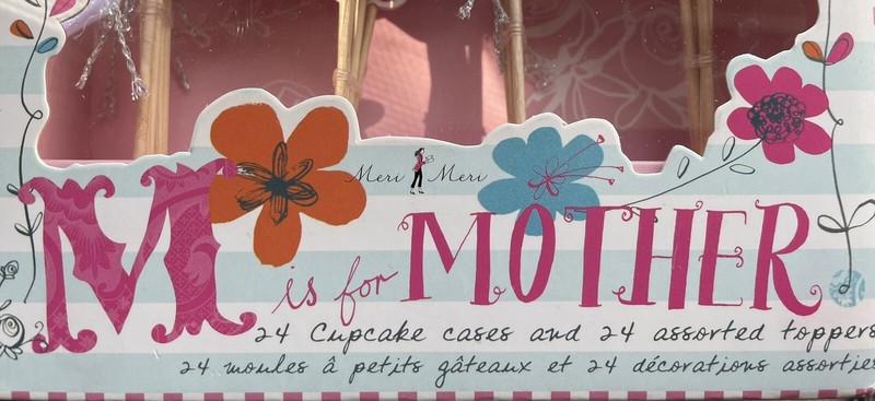 Meri Meri “M is for Mother” Cupcake Holder Toppers Set of 24 NEW Mothers Day gallery
