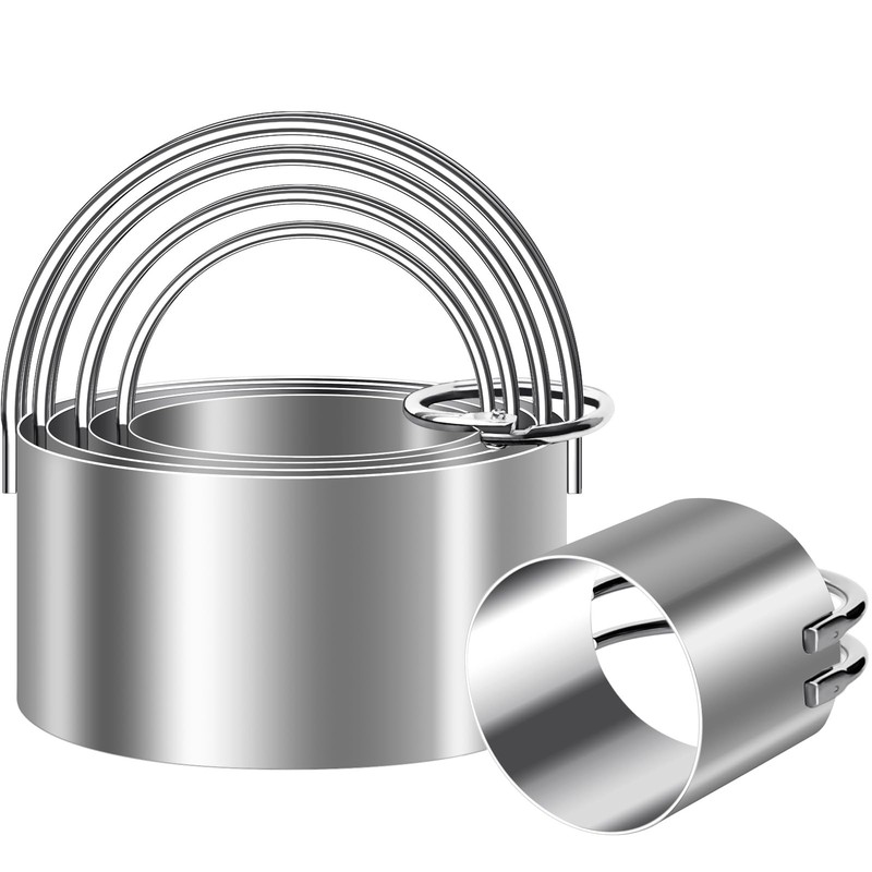 5 Pieces Circle Biscuit Cutter,Professional Stainless Steel Round Cookie Cutt…