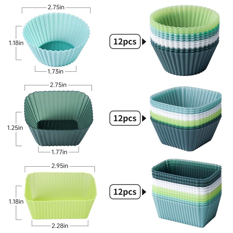 Silicone Cupcake Liners, Upgrades 36 Pack Standard, Soft Colors of 36 gallery