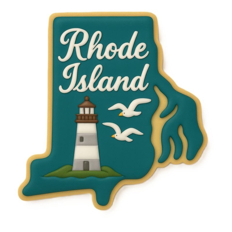 Rhode Island State 3.5'' Cookie Cutter Metal College Football Birthday Party Gra gallery