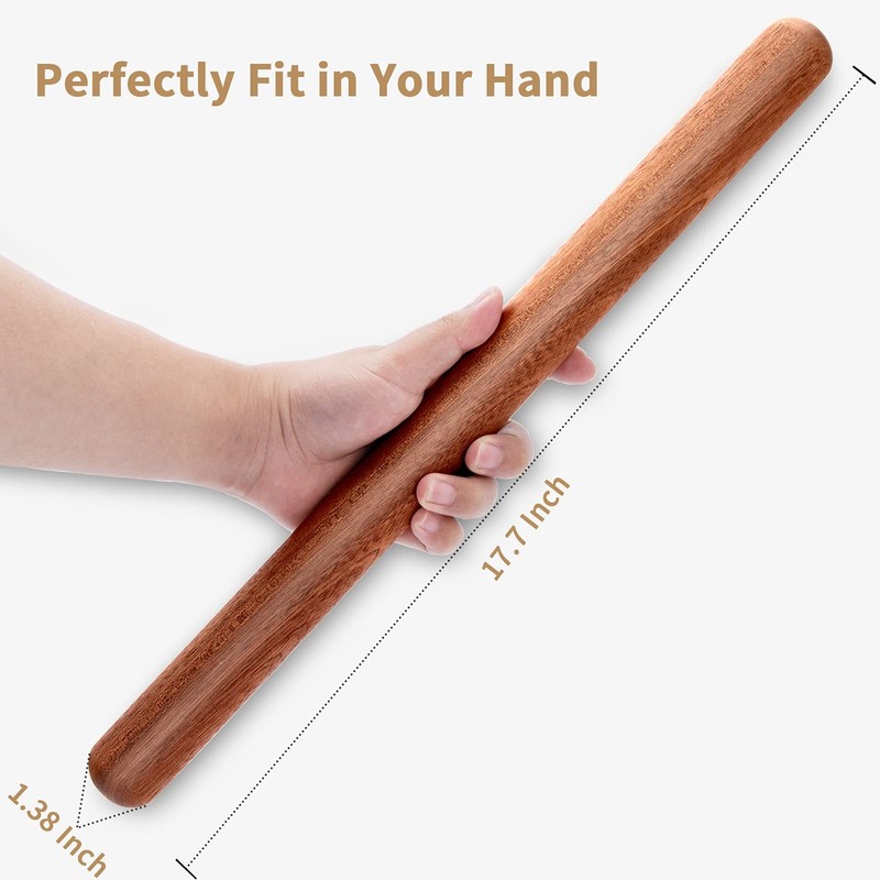 French Rolling Pin, 17.7 Inches Wood Rolling Pin for Baking Extra Long Thicke... gallery