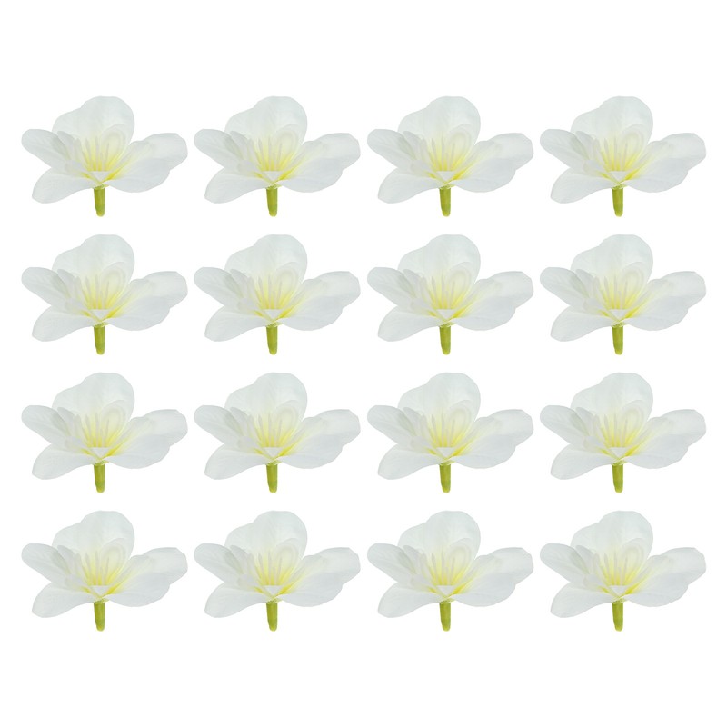 16Pcs Artificial Orchid Petals Faux Orchid Flower Head Fake Flowers Cream White