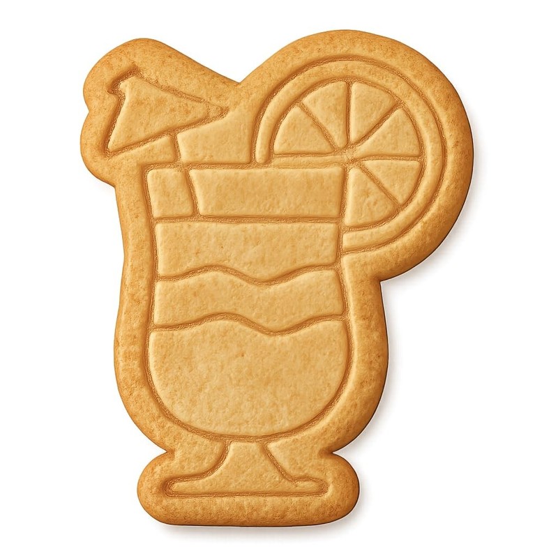 Tropical Mai Tai Cookie Cutter & Stamp, Fondant & Clay – 4×3
