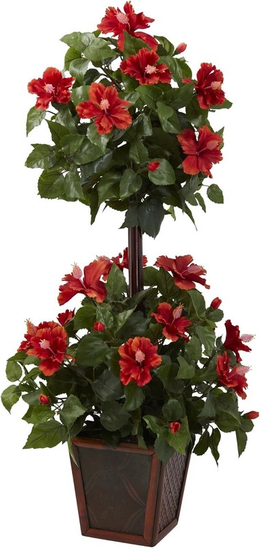 Nearly Natural 39in. Hibiscus Topiary