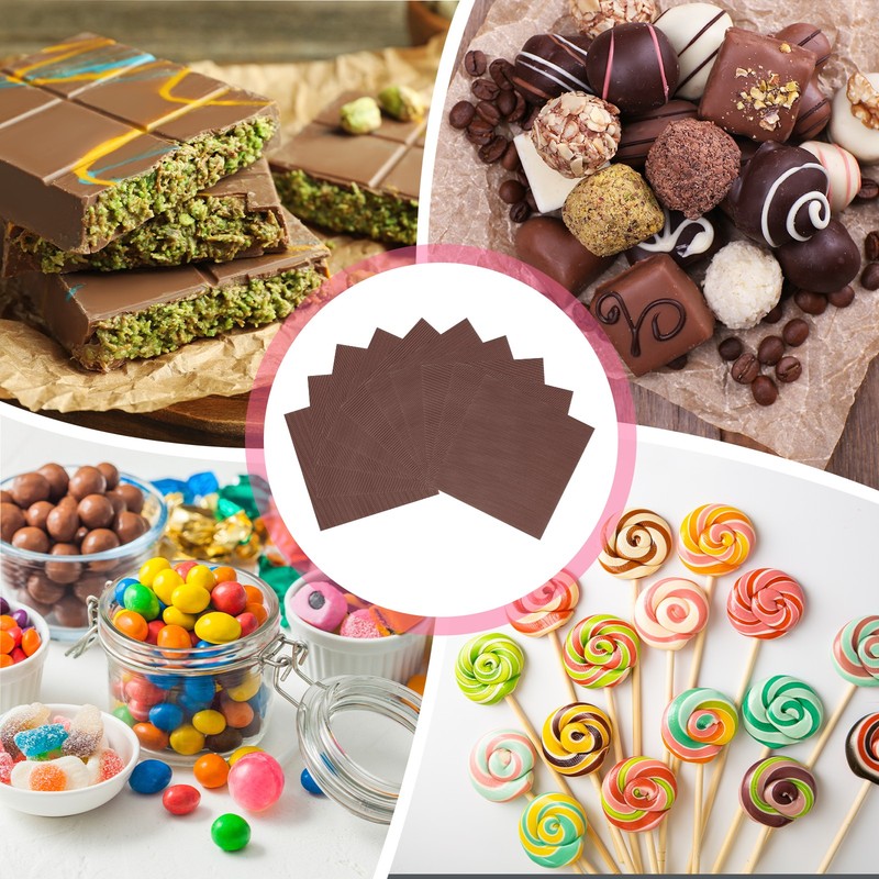100 Pcs Candy Foil Wrappers, 4.7 x 4.7 Inch Chocolate Wrappers, Brown gallery