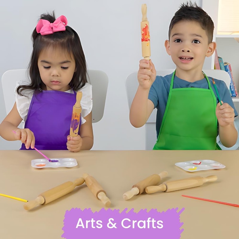 8-Inch Premium Kids Mini Rolling Pins (6-Pack) Splinter-Free, Non-Stick Hardw... gallery
