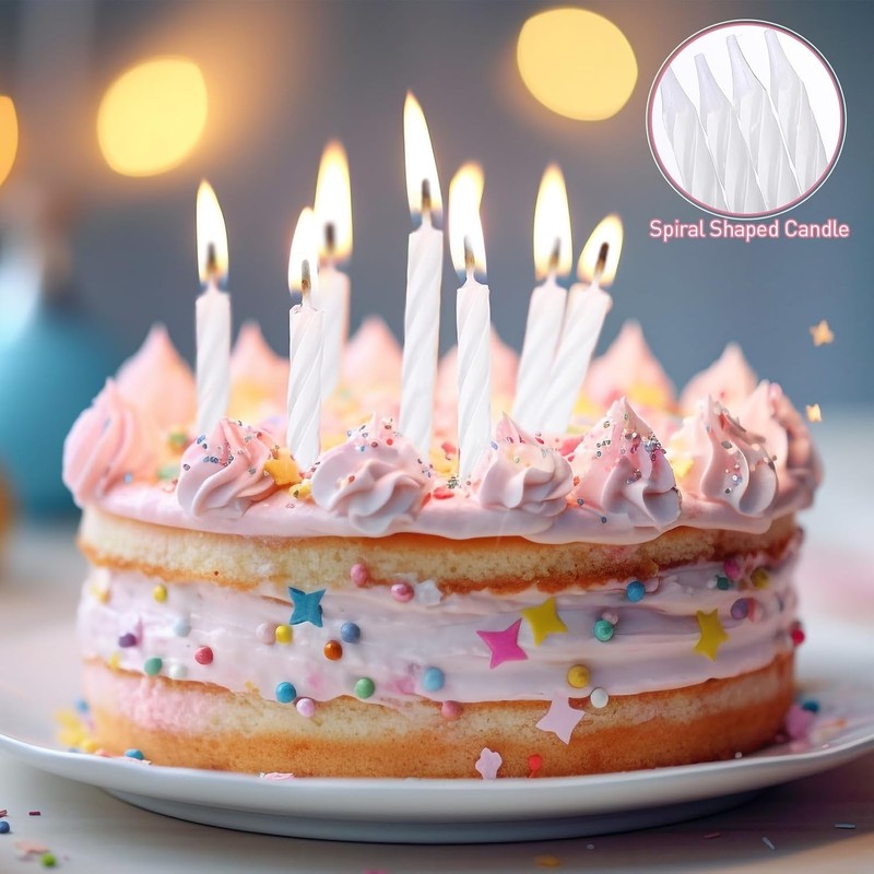 288 Pcs Birthday Candles Bulk Spiral Cake Candles for Celebrating Birthday Cake gallery