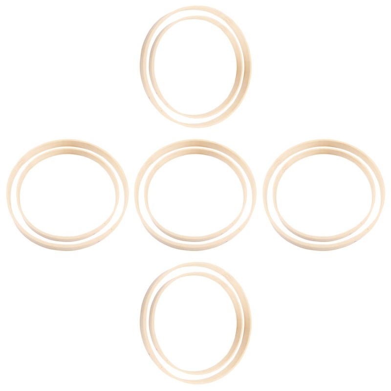 10pcs Bamboo Wreath Hoop: Dream Catcher Rings - 9.8in and 11.8in Macrame Floral gallery