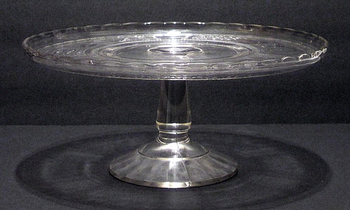 1883 Antique BRYCE BROTHERS EAPG Cake Stand Salver REGAL PANELED FORGET-ME-NOT