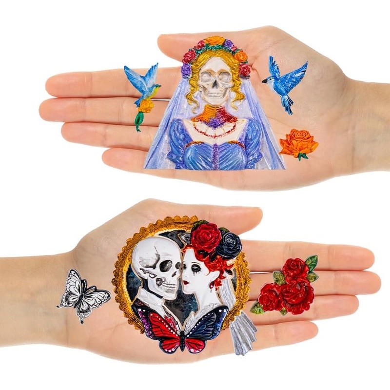 Gothic Floral Cake Toppers Halloween Wedding Party Décor Silicone Molds New gallery