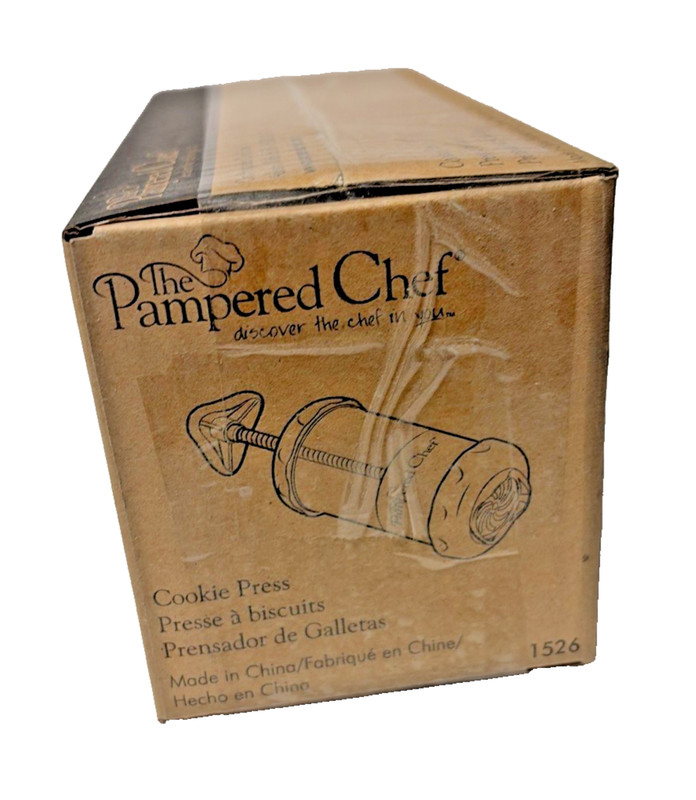 New Pampered Chef Plastic Cookie Press Model #1526 w/ Discs and Instructions NEW gallery