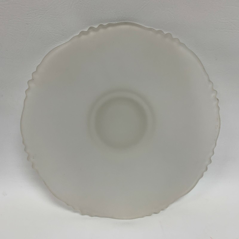 Frost Glass Cake Footed Short Pedestal Plate Dish Stand 13 3/8" x almost 2" High gallery
