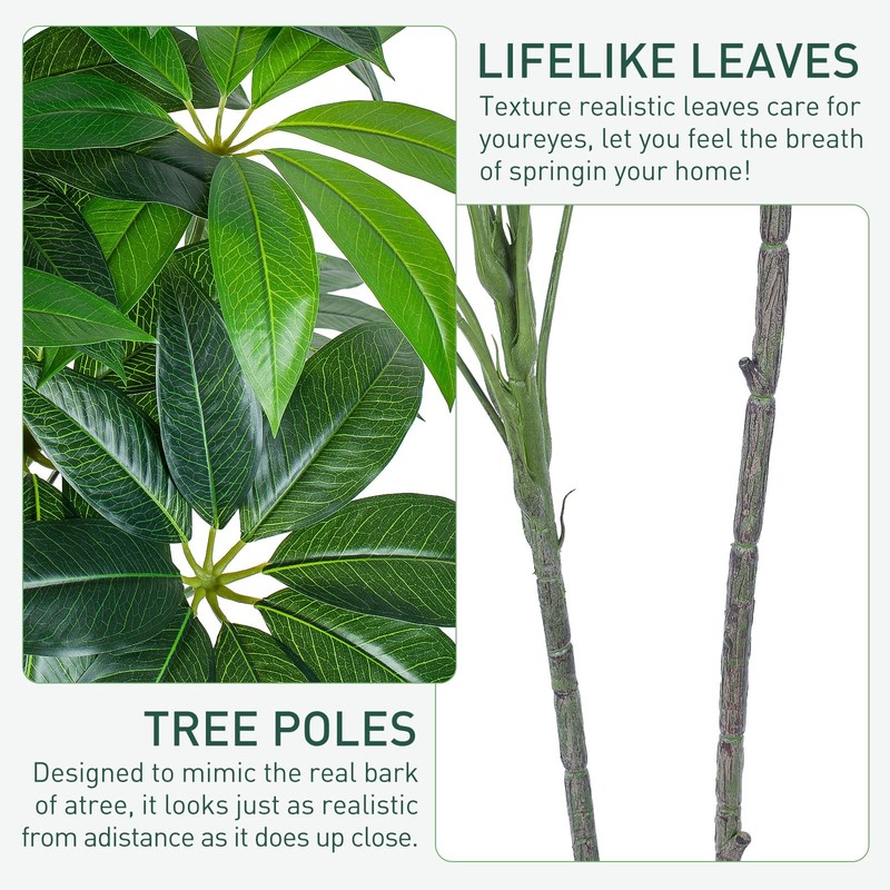 Yepdin Artificial Fortune Tree - 5 Ft Fake Tree White Planter - Large Faux gallery
