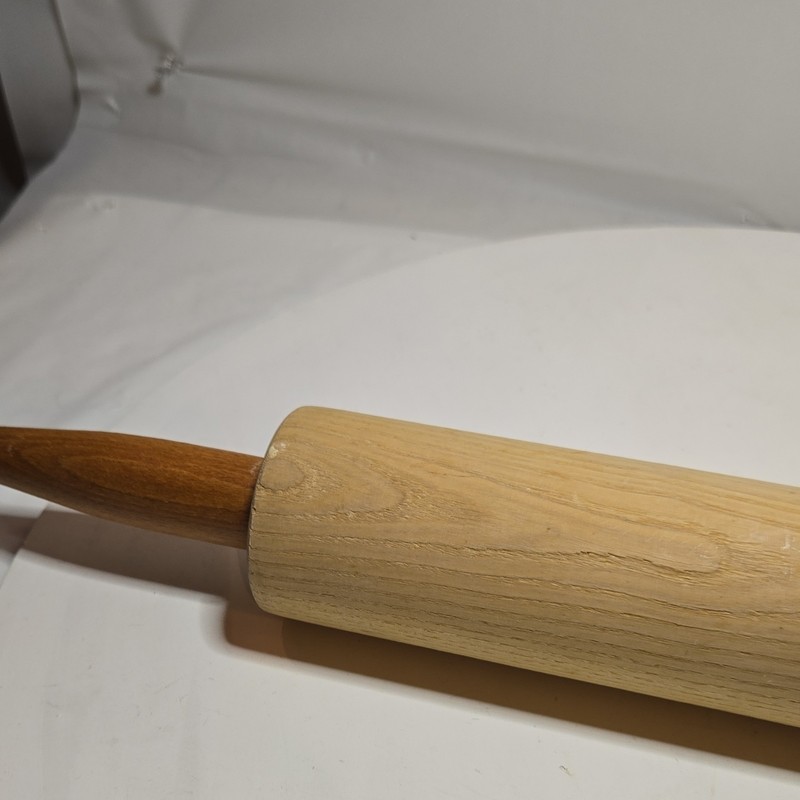 Wooden Rolling Pin with Handles Baking Kitchen Tool gallery