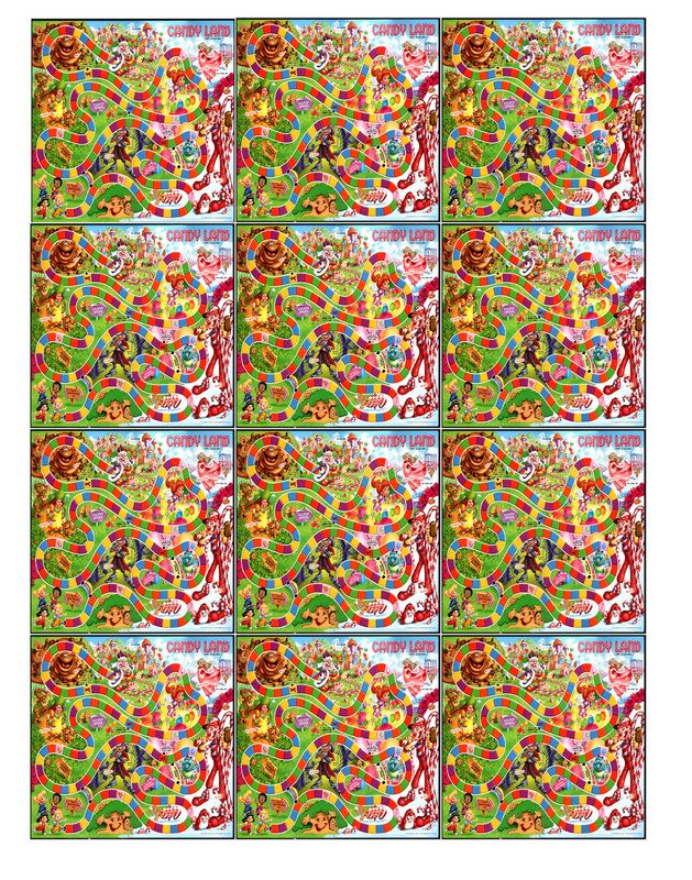 12 count candy land Edible Image squares OR 1 cake, Wafer paper, pre cut gallery