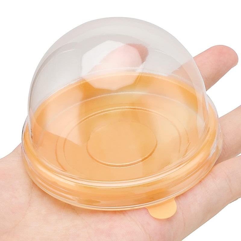 MUKLEI 200 Pack Plastic Mini Cake Box, Clear Cupcake Box with Dome Lids, Round gallery