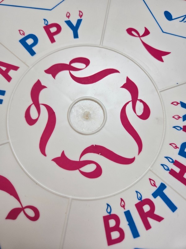 Vintage Musical Rotating Cake Stand Plays Happy Birthday Manual Wind Up Switch gallery