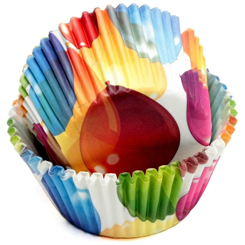 Chef Craft Birthday Balloon-Patterned Paper Baking Cups, 50 Count Cupcake Liners
