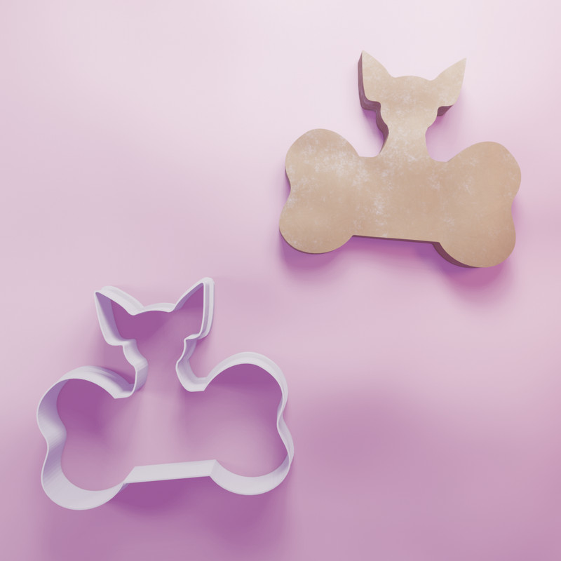 Chihuahua Dog Bone cookie cutter gallery