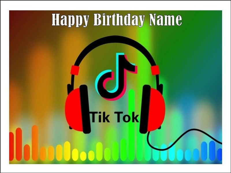 TIC TOK Music Edible Cake Toppers Icing Music Birthday Cake Decoration (4 Sizes)