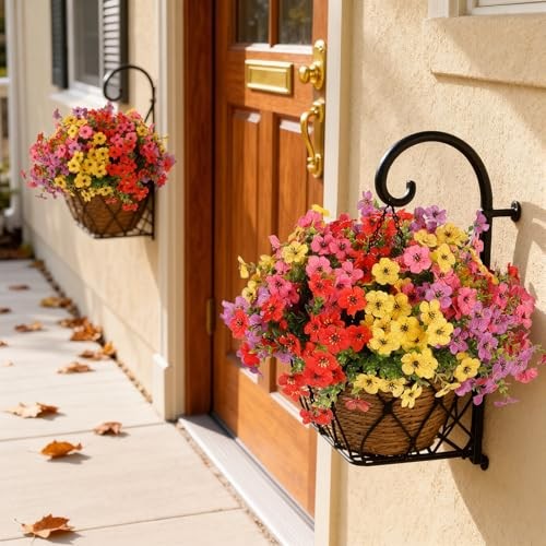 Artificial Flowers for Outdoor,12 Bundles Silk Fake Flowers,UV 4 Multicolor gallery