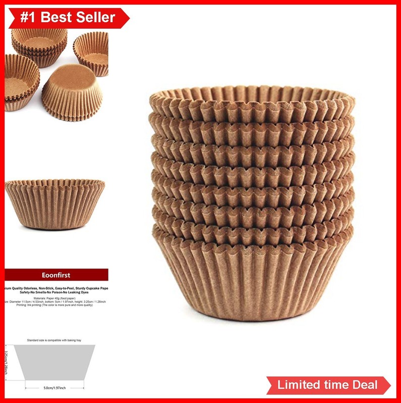 Cupcake Liners Standard Size Paper Greaseproof 200 Count Disposable Baking Cups