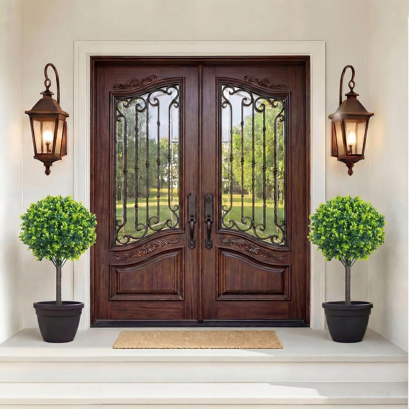 Patio Choice Artificial Topiary Boxwood Ball Trees Set Of 2 30 Fake Outdoor gallery